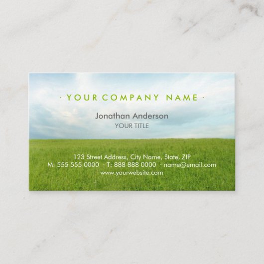 グリーンフィールド 名刺 (正面)