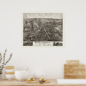 グリーンフィールド、MAパノラママップ – 1877 ポスター (キッチン)