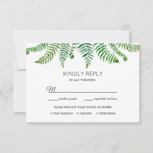 グリーンフェアンの返信カード 出欠カード (正面)