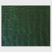 グリーンフェイクアリゲーターワニ革プリント ラッピングペーパー (フラット)