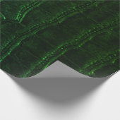 グリーンフェイクアリゲーターワニ革プリント ラッピングペーパー (角)