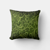 グリーンフェイクエンボススワールレザー クッション (正面)