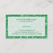 グリーンフェイクグリッターとキラキラ 名刺 (裏面)