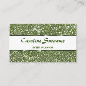 グリーンフェイクグリッターイベントプランナースタイリッシュグリッター 名刺 (正面)