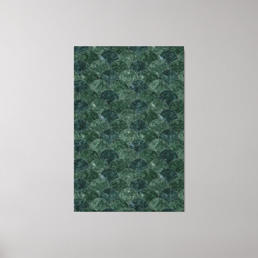 グリーンフェイクストーンマーメイドはかりで測 キャンバスプリント (正面)