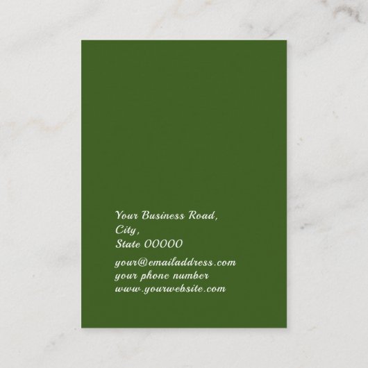 グリーンフェイク金ゴールドグリッタージュエリーイヤリングディスプレイ 名刺 (裏面)