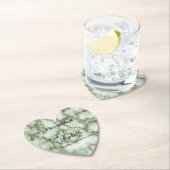 グリーンフェイク金ゴールド大理石 – エレガントな結婚式 ペーパーコースター (インサイチュ)