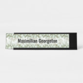 グリーンフェイク金ゴールド大理石 デスクネームプレート (正面)