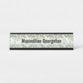 グリーンフェイク金ゴールド大理石 デスクネームプレート (正面)