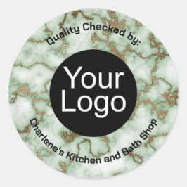 グリーンフェイク金ゴールド大理石 ラウンドシール