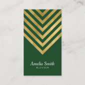 グリーンフェイク金ゴールド幾何学ブロガーのソーシャルメディア 名刺 (正面)