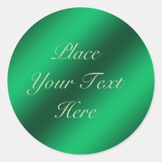 グリーンフェイク金属箔カスタマイズ可能ステッカー ラウンドシール (正面)