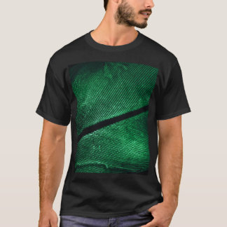 グリーンフェザー、美しいパターンテクスチャ。 Tシャツ