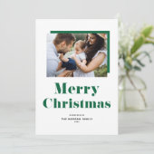 グリーンフェスティバルはっきりしたタイポグラフィクリスマスフォト シーズンカード (スタンド正面)