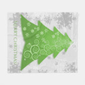 グリーンフェスティバルクリスマスツリーフリースブランケット フリースブランケット (正面(横))