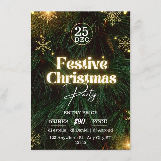 グリーンフェスティバルクリスマスパーティーポスター エンクロージャーカード (正面)