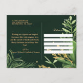 グリーンフェスティバルボタニカルクリスマスエレガントモダン シーズンポストカード (裏面)