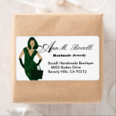 グリーンフェミニン美しいモデル美しいファッション女性 ラベル (インサイチュ)