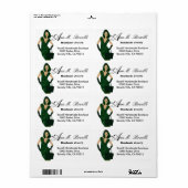 グリーンフェミニン美しいモデル美しいファッション女性 ラベル (フルシート)