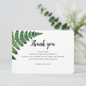 グリーンフェルンありがとう。夏の花のウェディングノート サンキューカード (スタンド正面)
