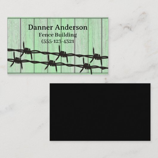 グリーンフェンスバーブワイヤデザインフェンスカンパニーブシン 名刺 (正面/裏面)