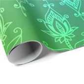グリーンフォイルアラビアンボリウッド ラッピングペーパー (ロールコーナー)