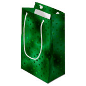 グリーンフォイル水玉模様 スモールペーパーバッグ (正面アングル)