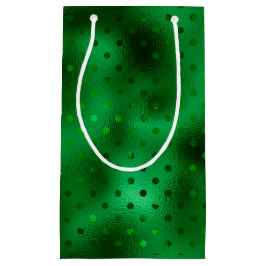 グリーンフォイル水玉模様 スモールペーパーバッグ