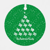 グリーンフォトにテキサス州クリスマスツリーを落書き メタルオーナメント (正面)