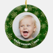 グリーンフォトの雪片 セラミックオーナメント (裏面)