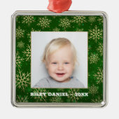 グリーンフォトの雪片 メタルオーナメント (正面)