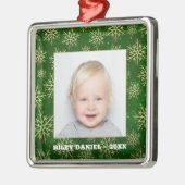 グリーンフォトの雪片 メタルオーナメント (左)