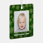 グリーンフォトの雪片 メタルオーナメント (正面右)
