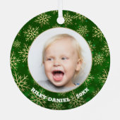 グリーンフォトの雪片 メタルオーナメント (裏面)