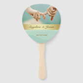 グリーンフォトウェディングパーティープログラム ハンドファン (正面)