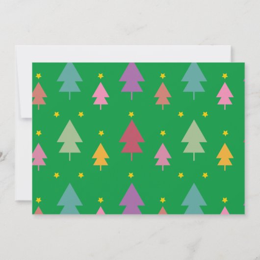 グリーンフォトクリスマスレインボーホリデー妊娠 案内状 (裏面)