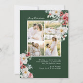 グリーンフォトコラージュエレガントクリスマスホリデーカード シーズンカード (正面)