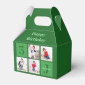 グリーンフォトコラージュカスタム子供の誕生日パーティー フェイバーボックス (正面サイド)