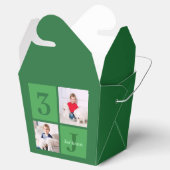 グリーンフォトコラージュパーソナライズされた誕生日パーティー フェイバーボックス (オープン)