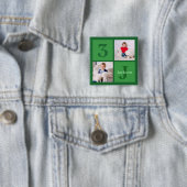 グリーンフォトコラージュパーソナライズされた誕生日ボーイ 缶バッジ (インサイチュ)