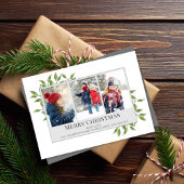グリーンフォトコラージュ緑のメリークリスマス シーズンカード