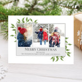 グリーンフォトコラージュ緑のメリークリスマス シーズンカード