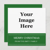 グリーンフォトスクエアのクリスマスカード。独自の追加 シーズンカード (正面/裏面)