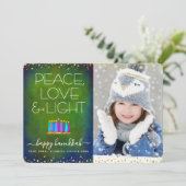 グリーンフォトハヌカー（ユダヤ教）メノラーピースラブライトタイプ シーズンカード (スタンド正面)