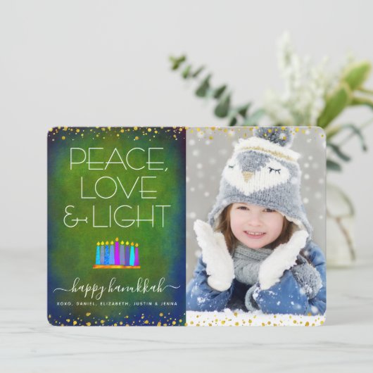 グリーンフォトハヌカー（ユダヤ教）メノラーピースラブライトタイプ シーズンカード (スタンド正面)