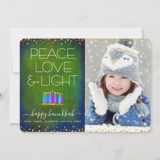 グリーンフォトハヌカー（ユダヤ教）メノラーピースラブライトタイプ シーズンカード (正面)