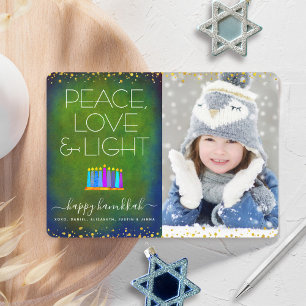 グリーンフォトハヌカー（ユダヤ教）メノラーピースラブライトタイプ シーズンカード
