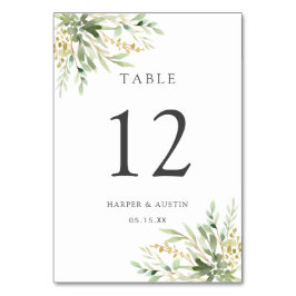 グリーンフォリアージュ・ボタニカル・ウェディング テーブルナンバー