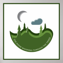 グリーンフォレストインザムーンライトインイラストレーション