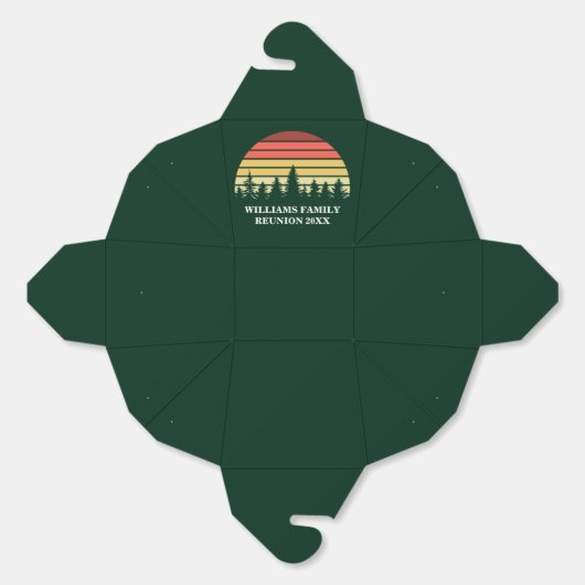 グリーンフォレストサンセットかわいいカスタマイズ可能パーティー フェイバーボックス (見開き)